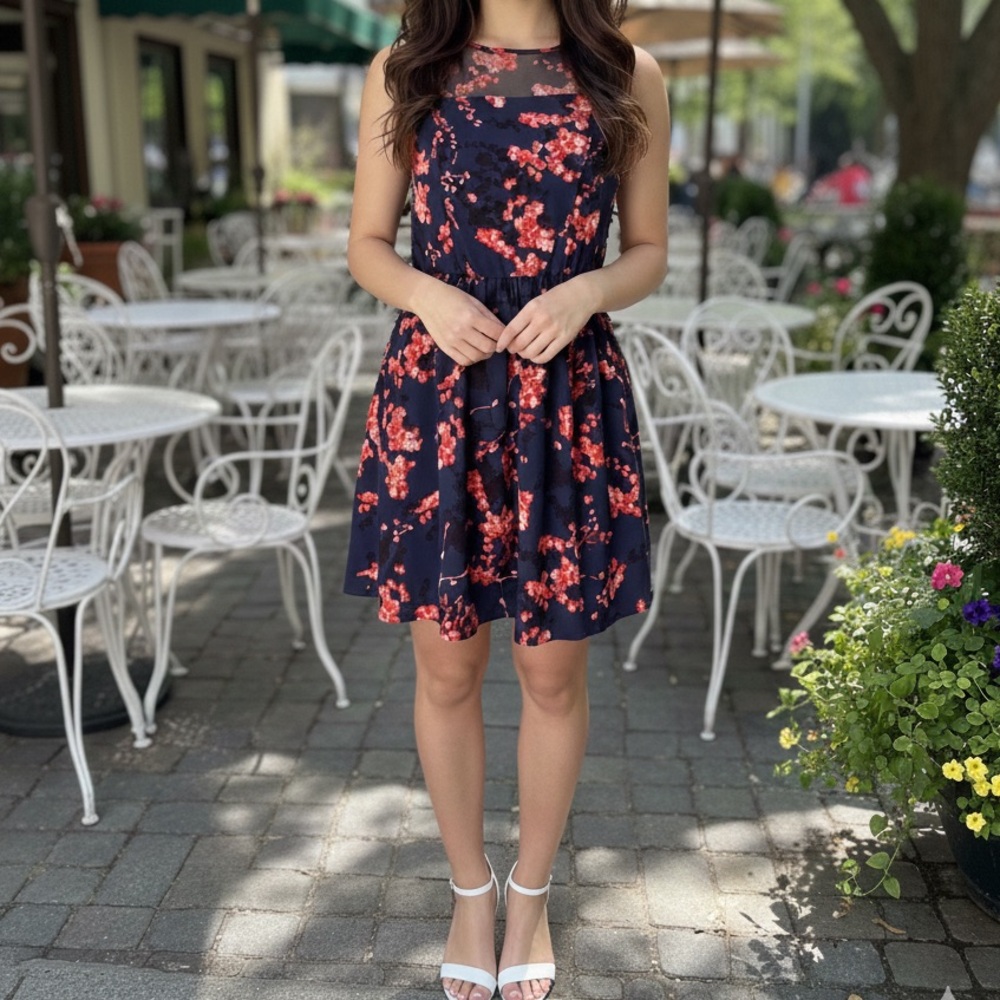 Guess Floral Navy Dress